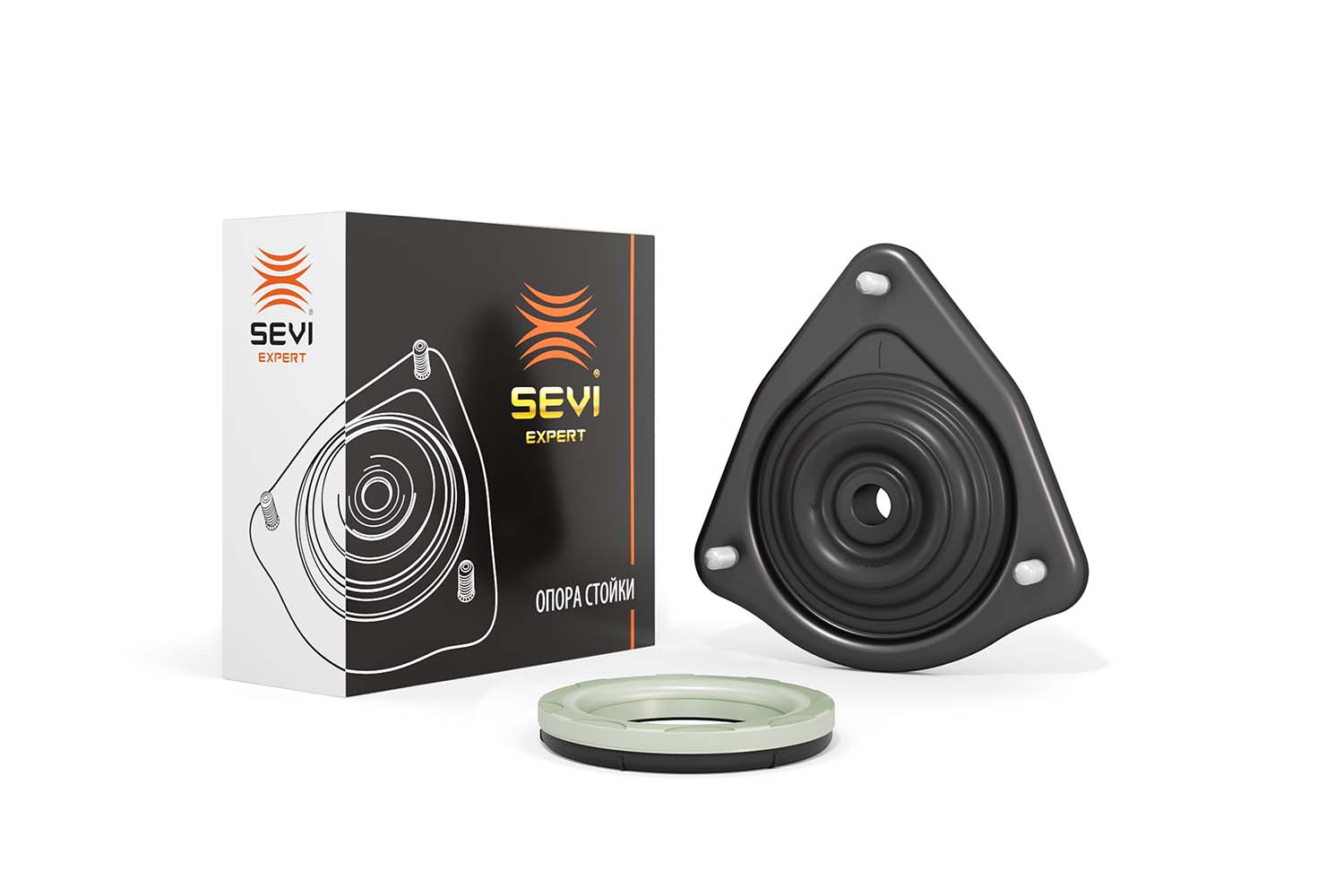 Опора стойки передней подвески Ваз 2190 (с ЭУП) с подшипником 12мм СЭВИ