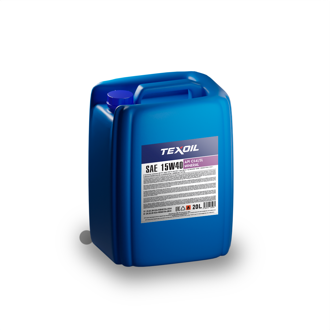 Масло моторное минеральное Texoil Diesel SAE 15W-40 API CI-4/SL (20л) канистра