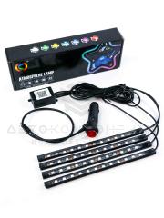 RGB подсветка салона в ноги с пультом управления (лента 4*12 LED)